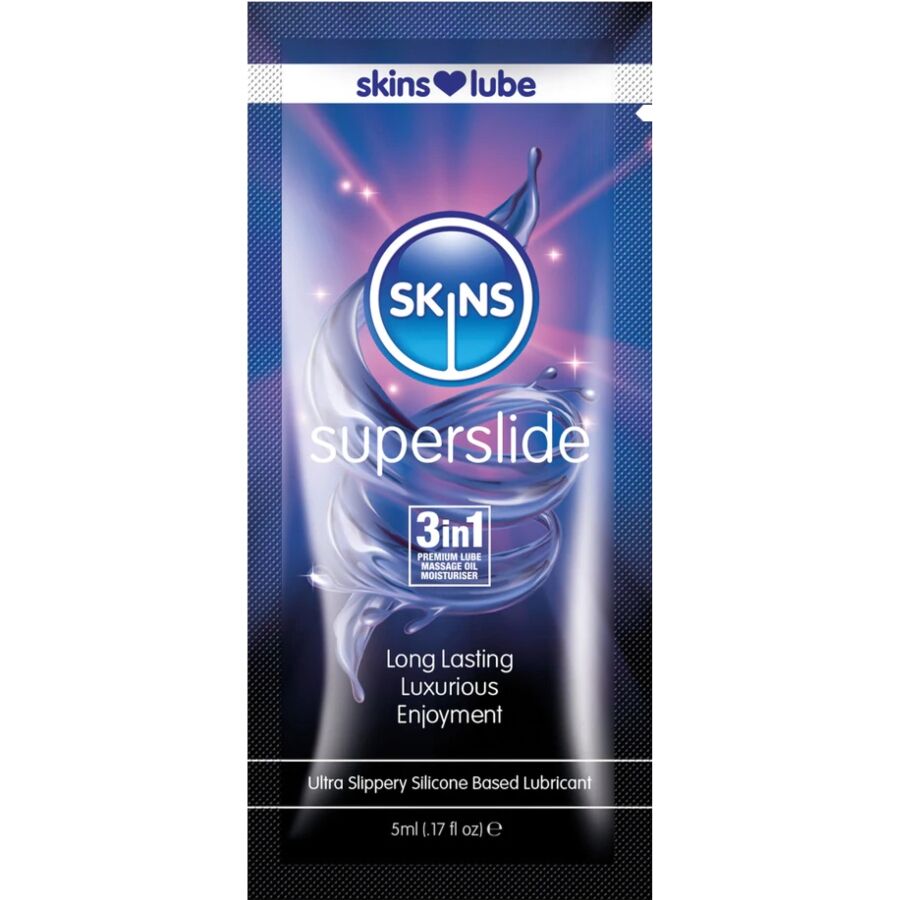 Lubricante de silicona SKINS Superslide, monodosis de 5 ml