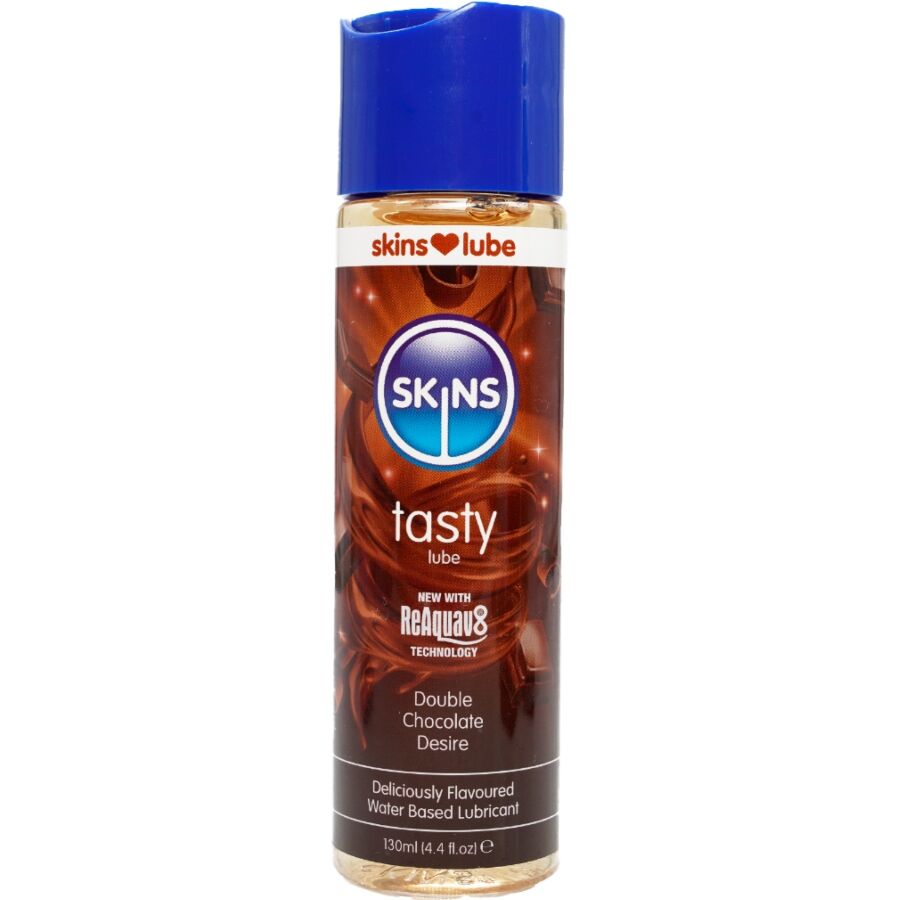 SKINS Double Chocolate lubricante con sabor, 130 ml