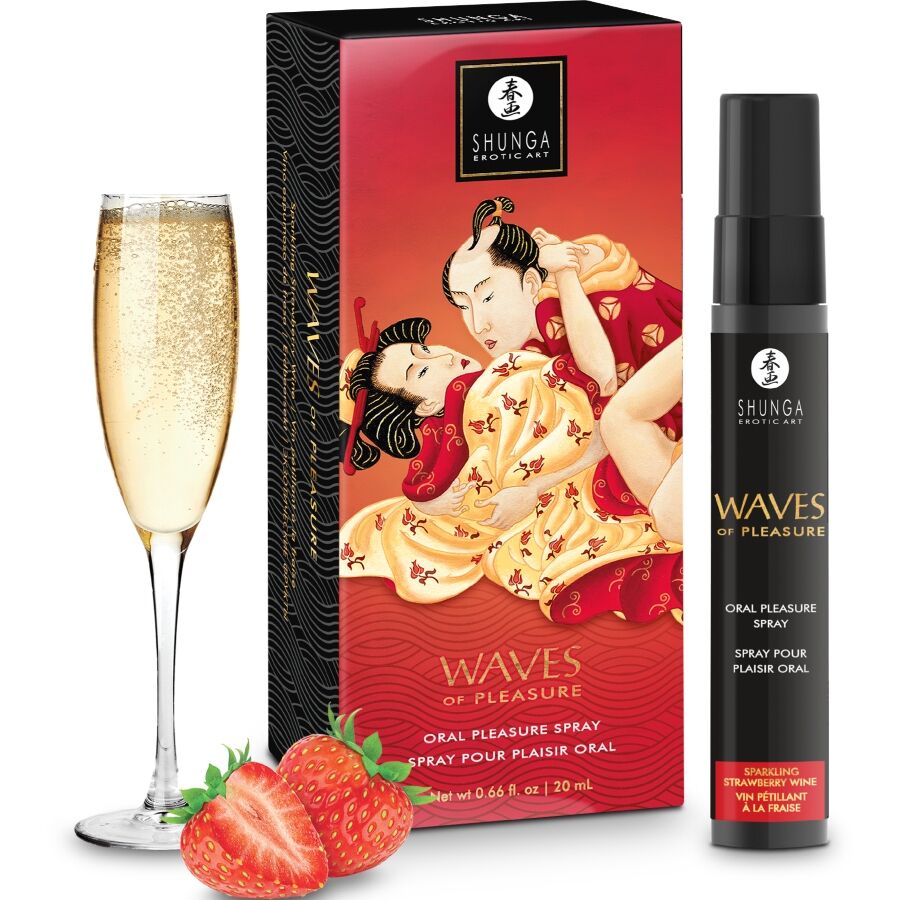 Spray de placer SHUNGA Waves con sabor a fresa, 20 ml