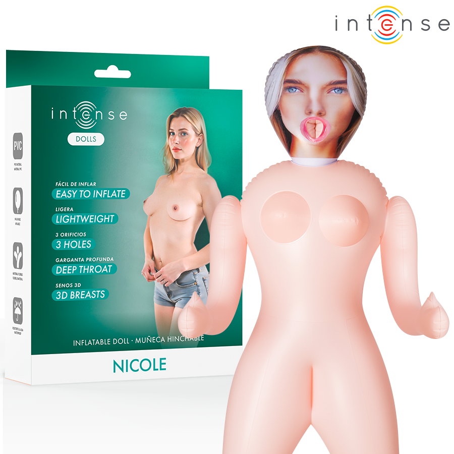 Muñeca sexual hinchable Intense Dolls Nicole con tres orificios