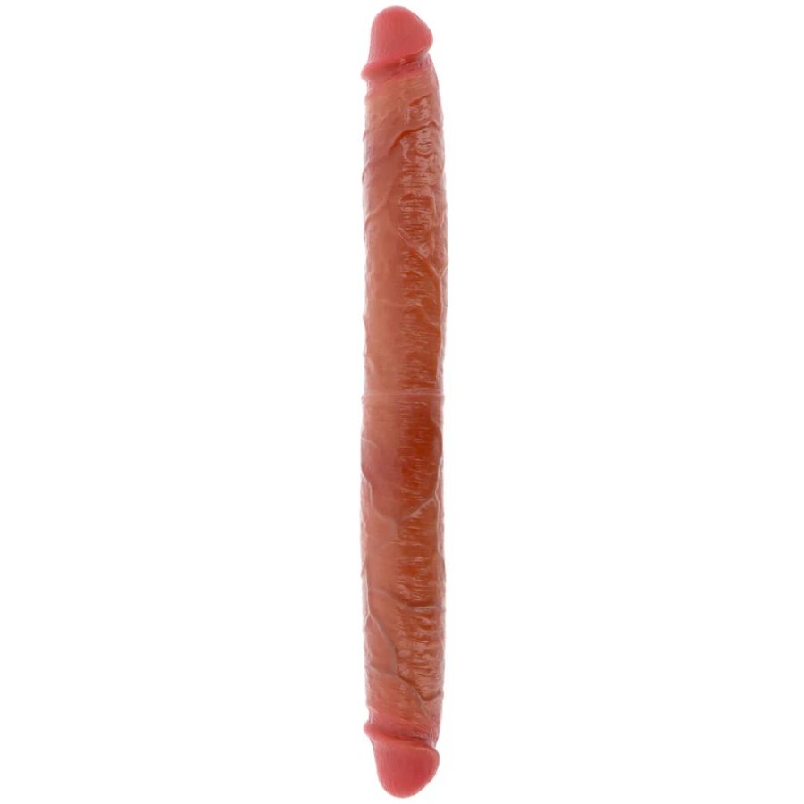 Dildo doble GET REAL de silicona color caramelo, 46 cm