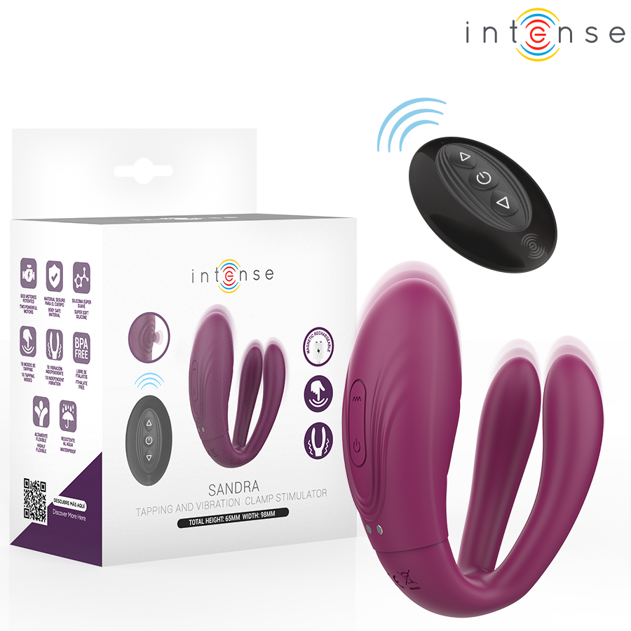 Vibrador INTENSE Sandra con mando a distancia y función de golpeteo