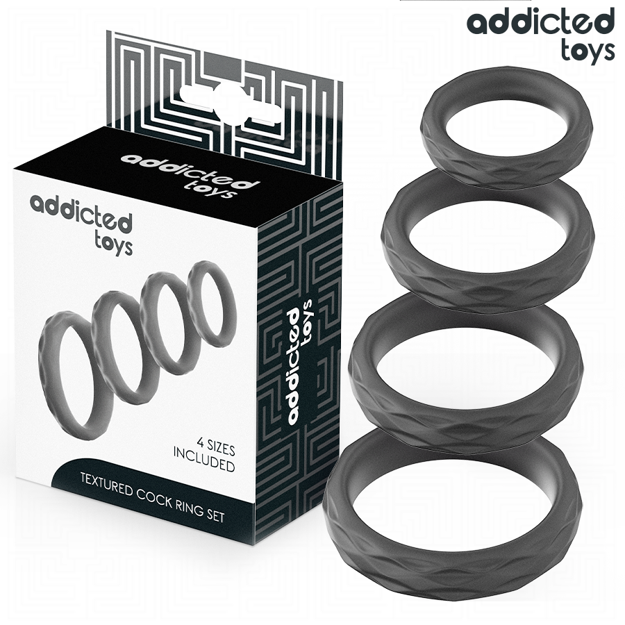Set de anillos para el pene ADDICTED TOYS sin vibración, 4 tamaños