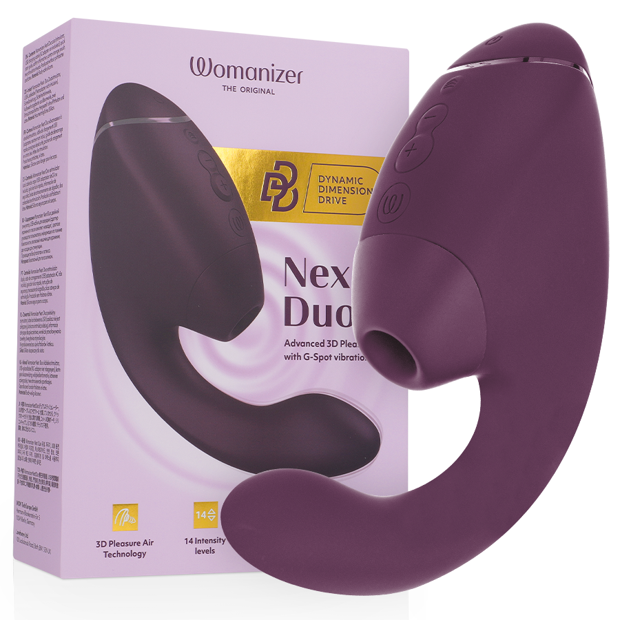 Womanizer Duo Next, vibrador de ondas de presión, morado oscuro