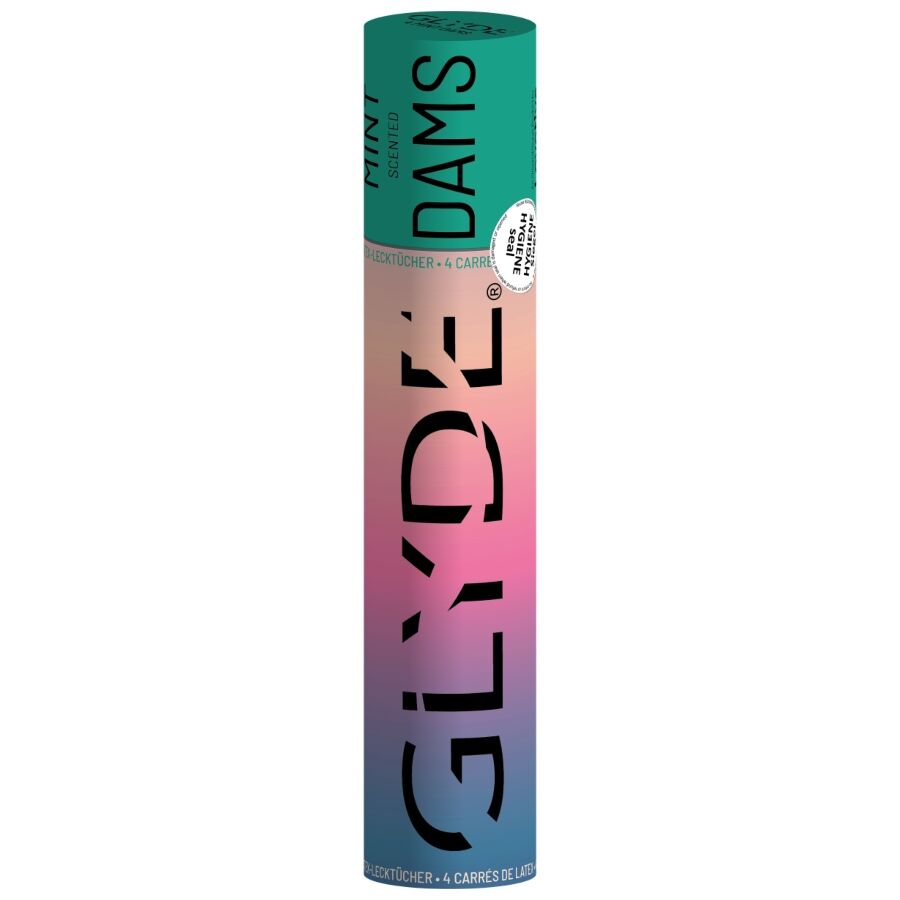 SHEER GLYDE barreras de látex para sexo oral con aroma a menta, 4 unidades