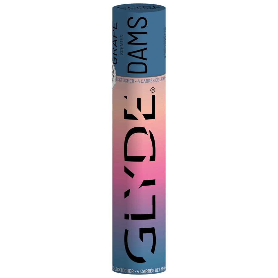 SHEER GLYDE láminas de látex para sexo oral con aroma de uva, 4 unidades