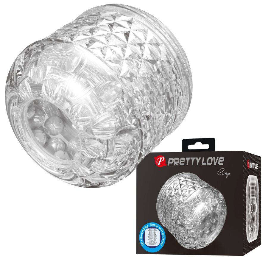 Masturbador transparente Pretty Love Cary con dos aberturas