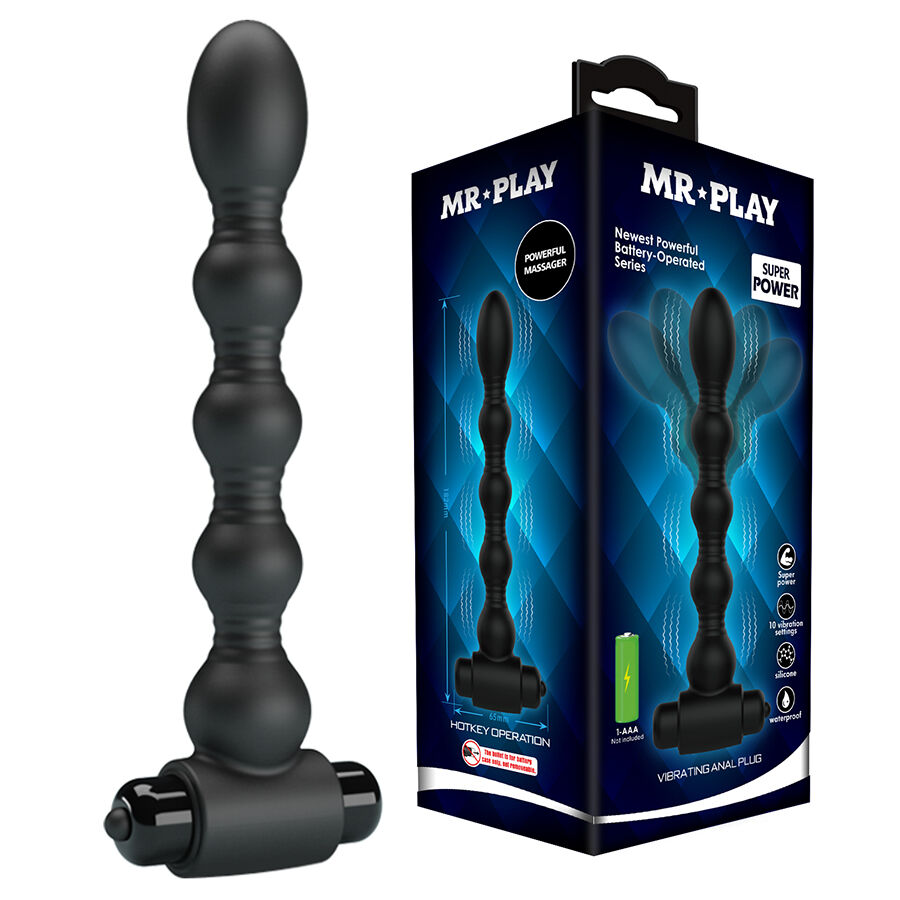 Tapón anal vibrador MR PLAY con textura de bolas