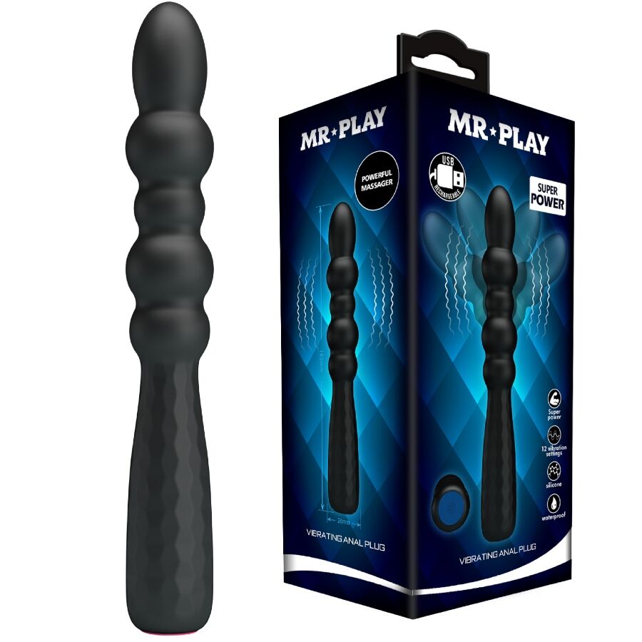 MR PLAY plug anal vibrador con eje flexible