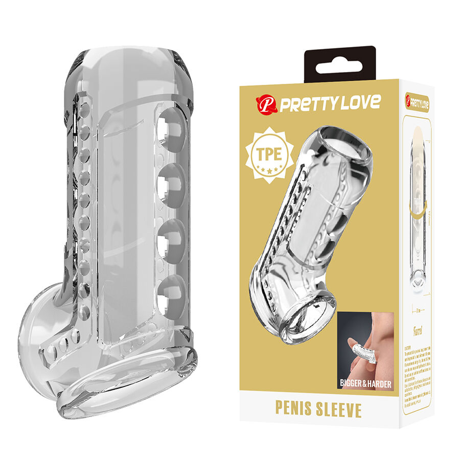 Funda para el pene Pretty Love, transparente y con textura