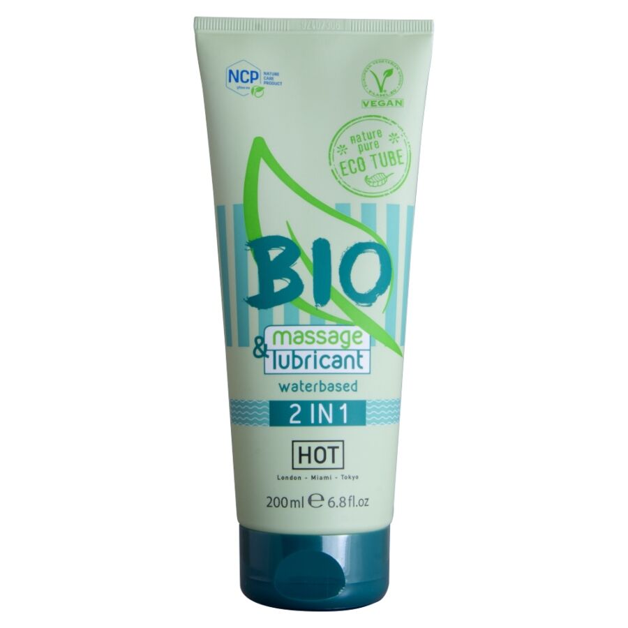 HOT lubricante íntimo y gel de masaje de base acuosa, 200 ml