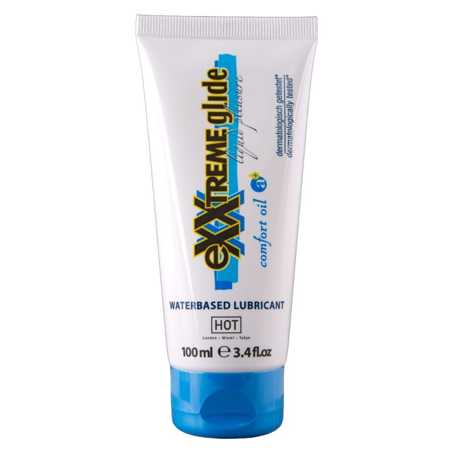 HOT Exxtreme Glide lubricante de base acuosa con Comfort Oil, 100 ml