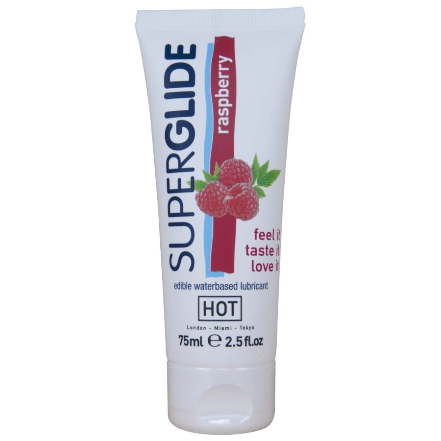 HOT Superglide lubricante con sabor a frambuesa, 75 ml