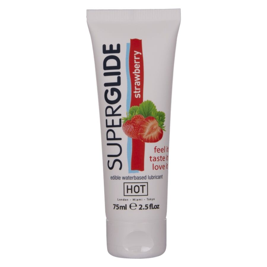 Lubricante HOT Superglide con sabor a fresa, 75 ml
