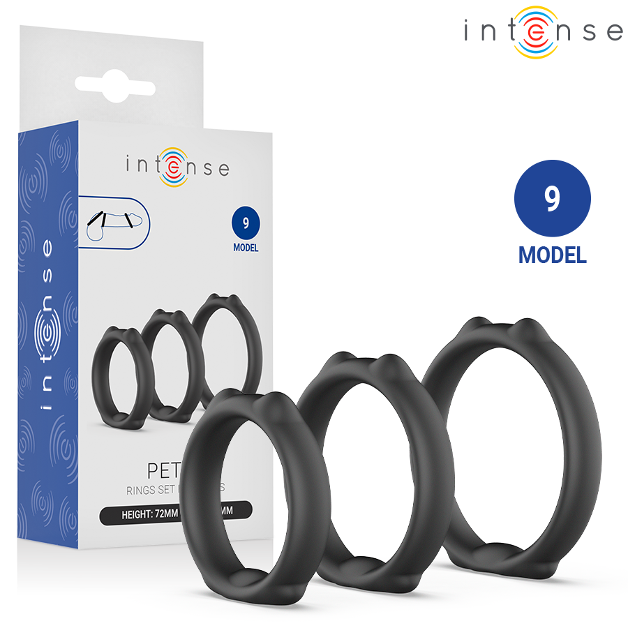 Set de 3 anillos para el pene INTENSE Peter sin vibración