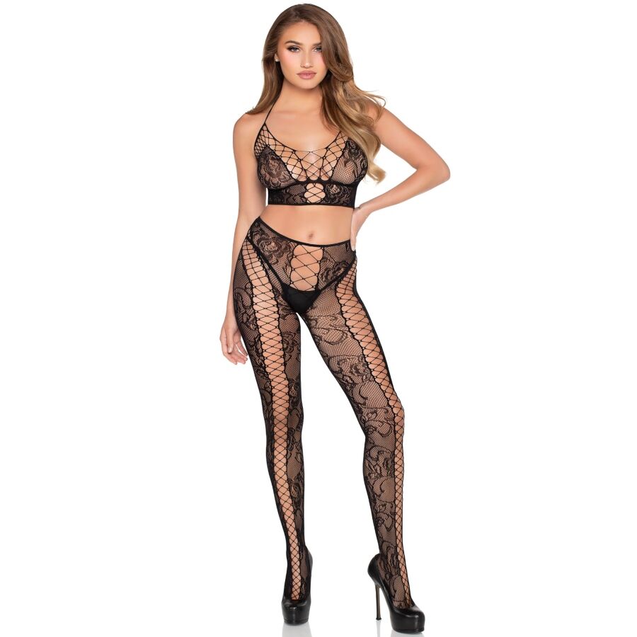 Conjunto de lencería Leg Avenue con top corto y leggings