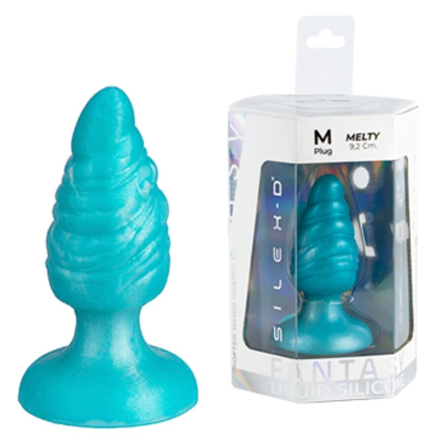 Silexd Melty, Plug Anal De Silicona Termoactiva, Azul Celeste, 9,2 Cm