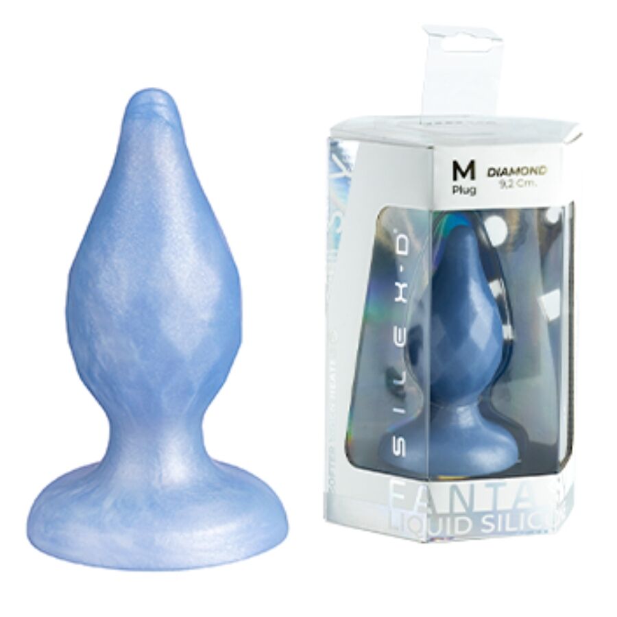 Silexd Diamond Tapón Anal De Silicona Líquida Termorreactiva Azul Perlado 9,2 Cm