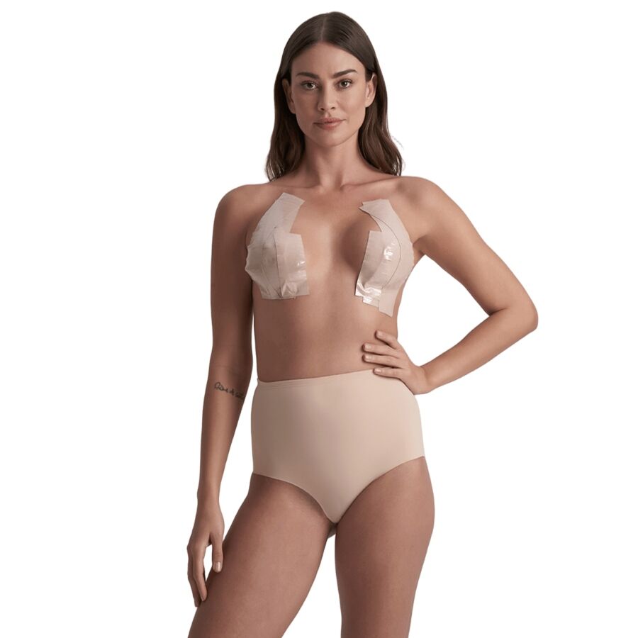 Cinta corporal de doble cara BYE BRA, beige, 5 × 500 cm