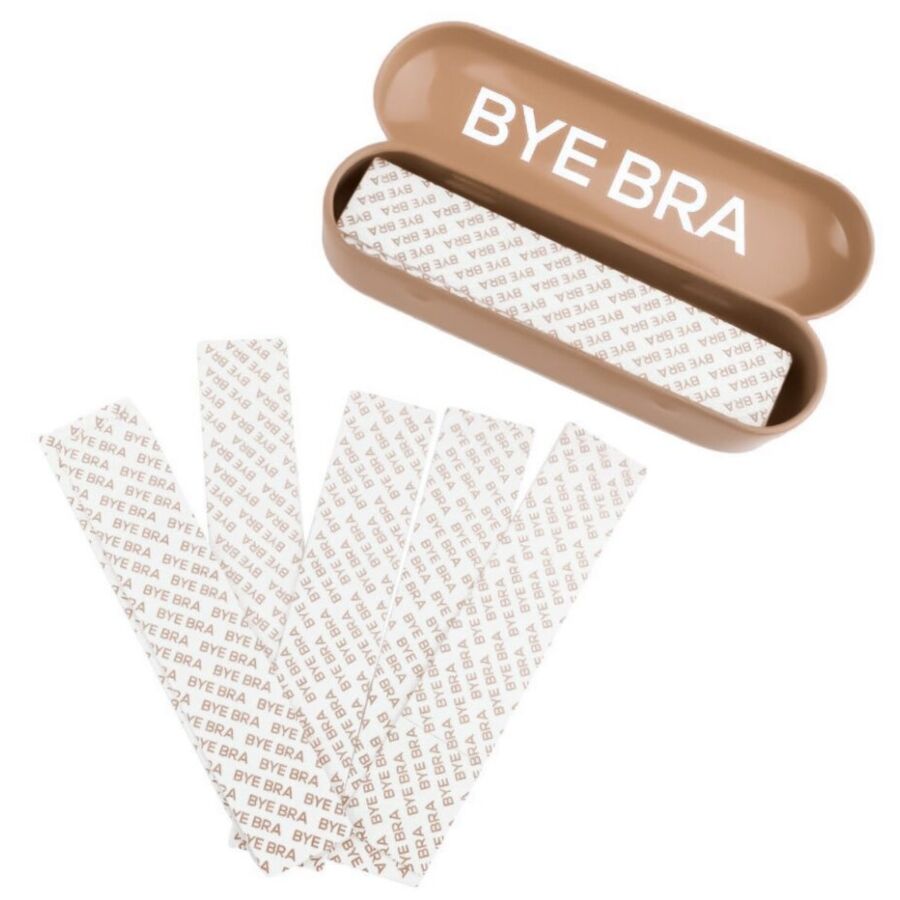 BYE BRA cinta adhesiva para ropa con caja metálica, talla única