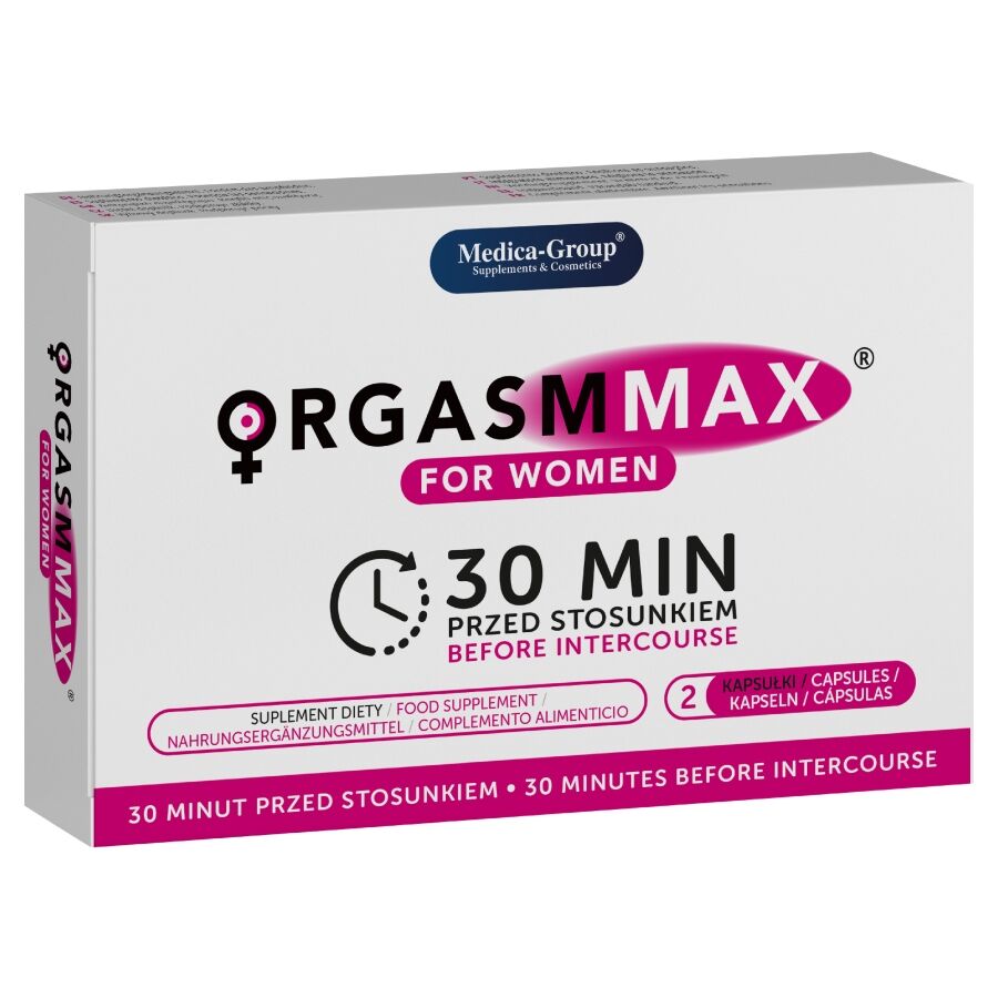 MEDICA GROUP Orgasm Max para mujeres, complemento alimenticio con 2 cápsulas