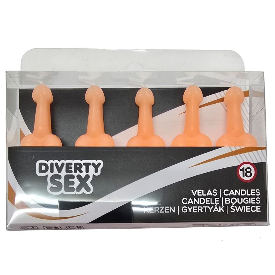 Velas con forma de pene DIABLO PICANTE, 5 unidades