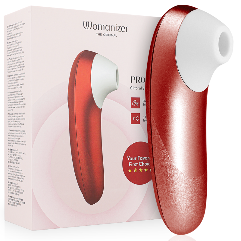 Estimulador de clítoris Womanizer Pro Vibrant en burdeos