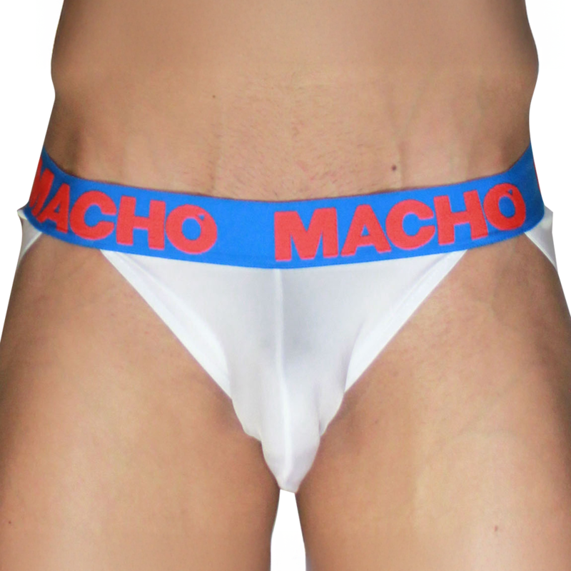 Jockstrap MACHO MX29AZ en blanco y azul oscuro