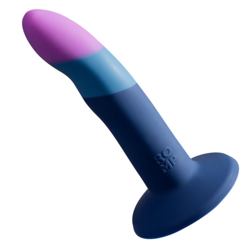 Dildo de silicona ROMP Piccolo con base de ventosa tricolor, 14 cm