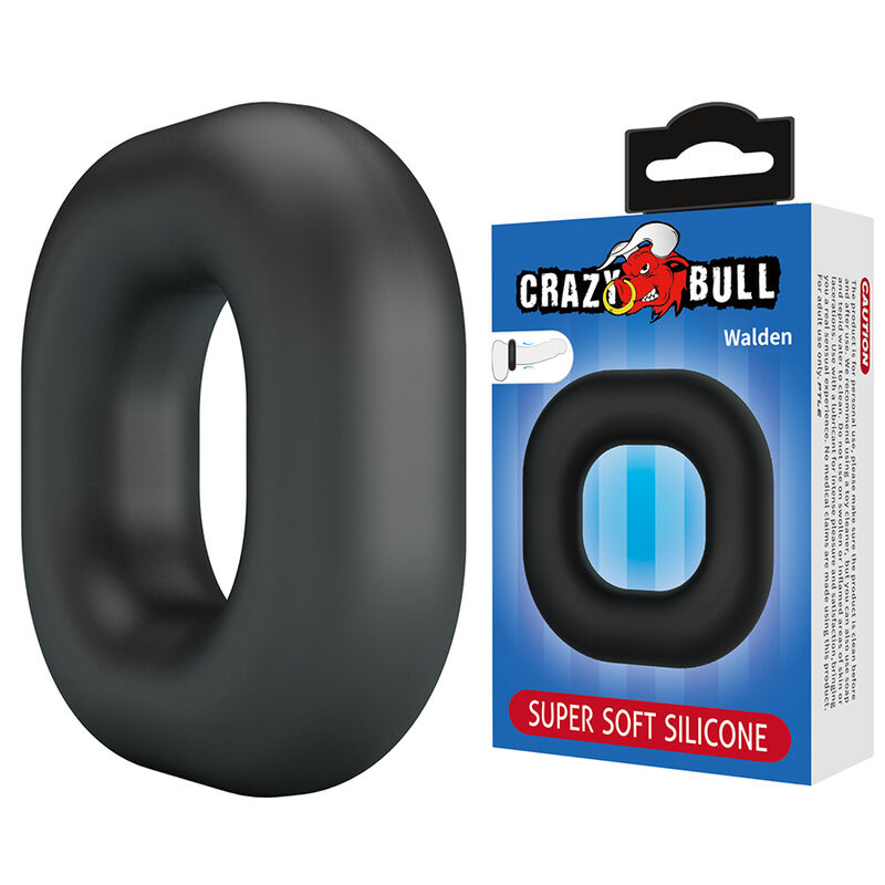 Anillo para el pene Crazy Bull Walden de silicona, negro