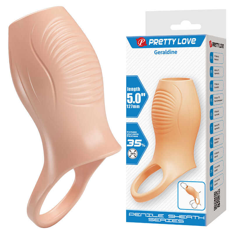 Funda para pene Pretty Love Geraldine con anillo de soporte integrado