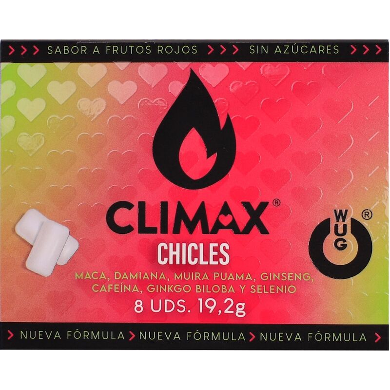 WUG GUM Climax complemento alimenticio en chicle con extractos de plantas
