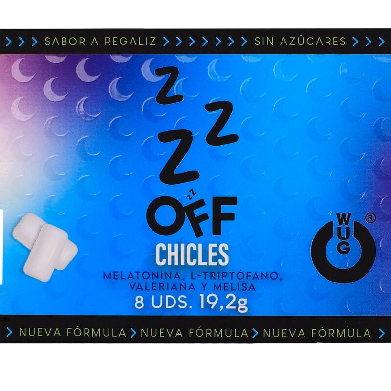 Chicle de melatonina WUG GUM WUG Off, 8 unidades