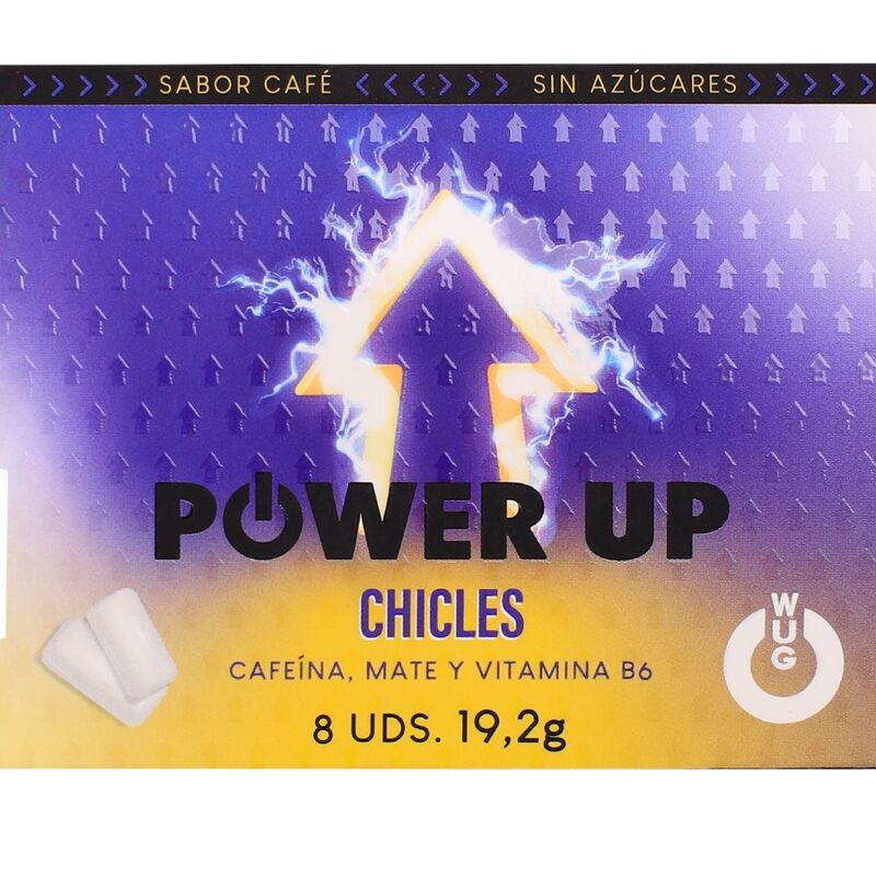 Chicle con cafeína WUG Power Up sabor café