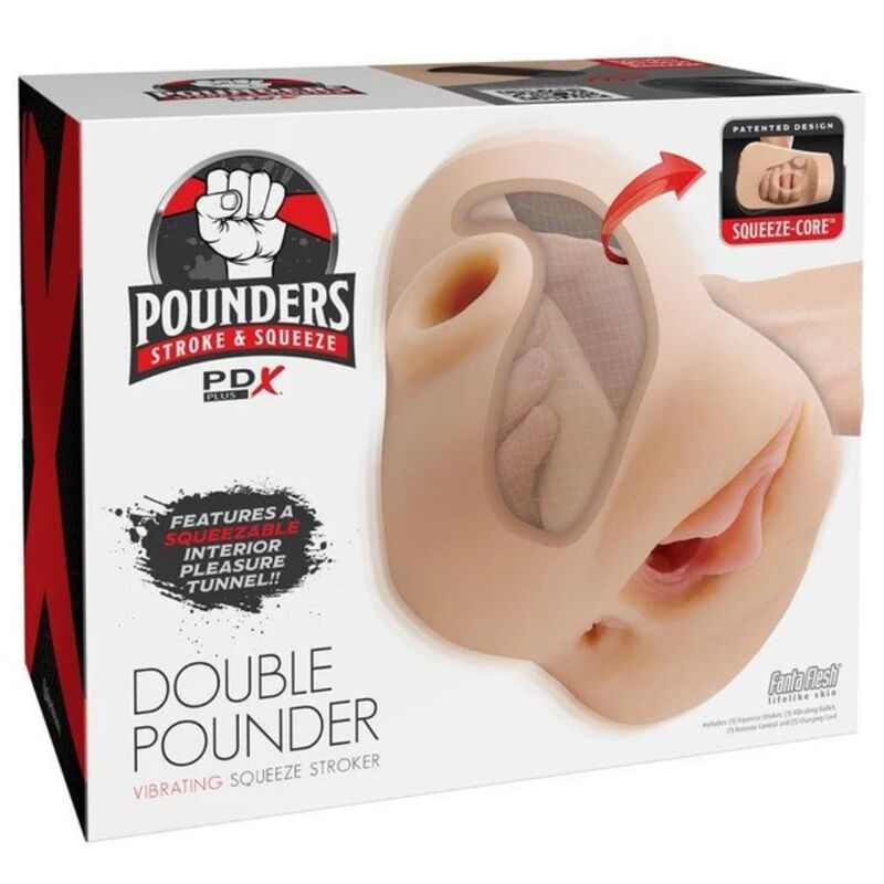 Masturbador con vibración PDX PLUS+ Double Pounder