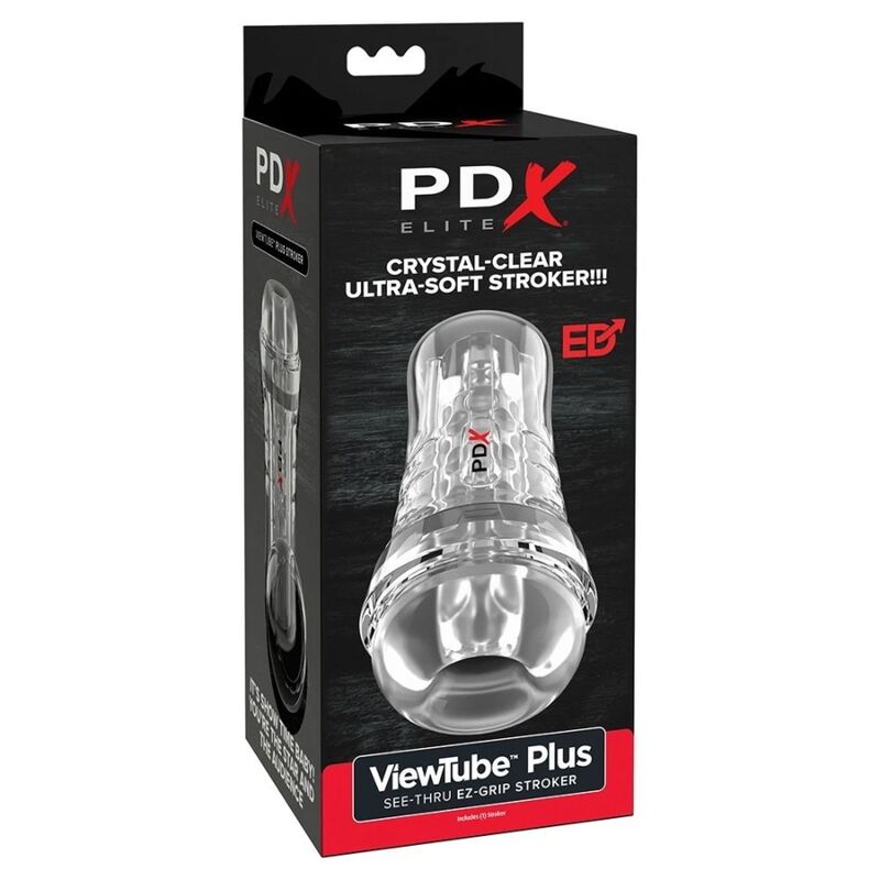 Masturbador transparente PDX ELITE Viewtube Plus, aprox. 21 cm