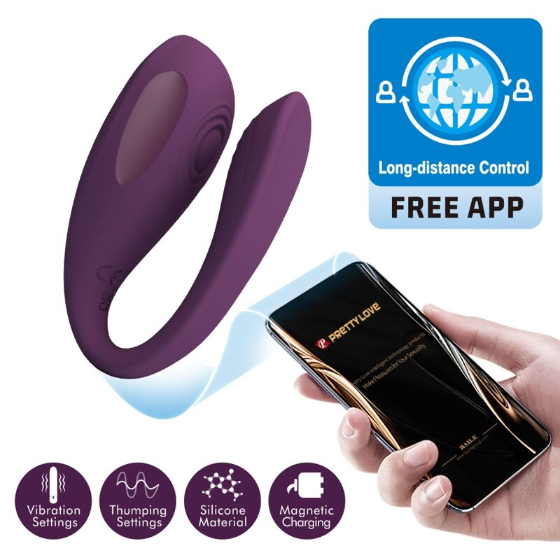 Estimulador de clítoris Pretty Love Aari con control por app, morado