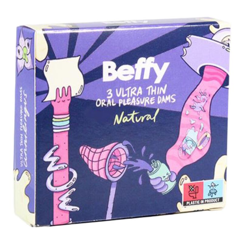 Preservativos BEFFY de látex natural para sexo oral, 2 unidades