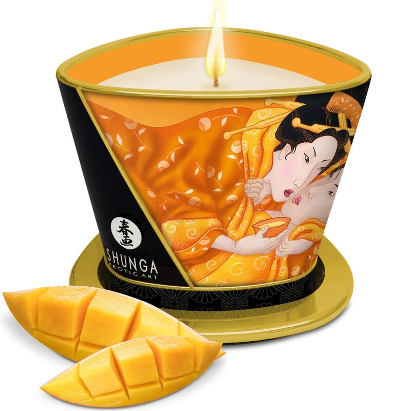 Vela de masaje Shunga de mango, 170 ml