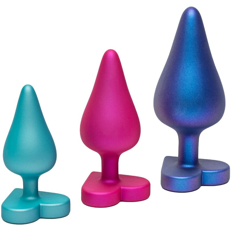 Set de plugs anales ROMP Luster con bases en forma de corazón