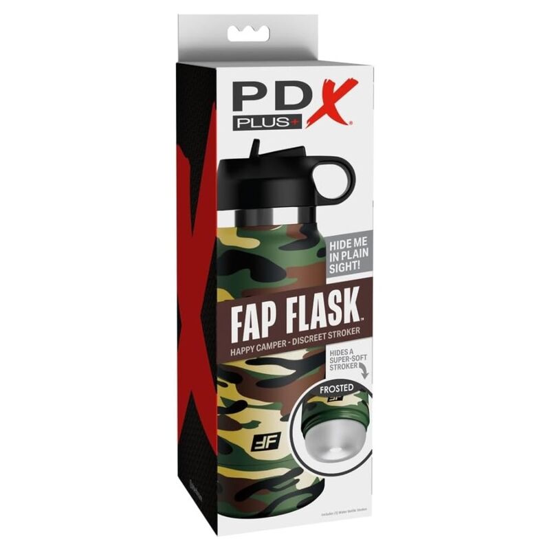 Masturbador PDX PLUS+ Fap Flask Happy Camper con estampado de camuflaje