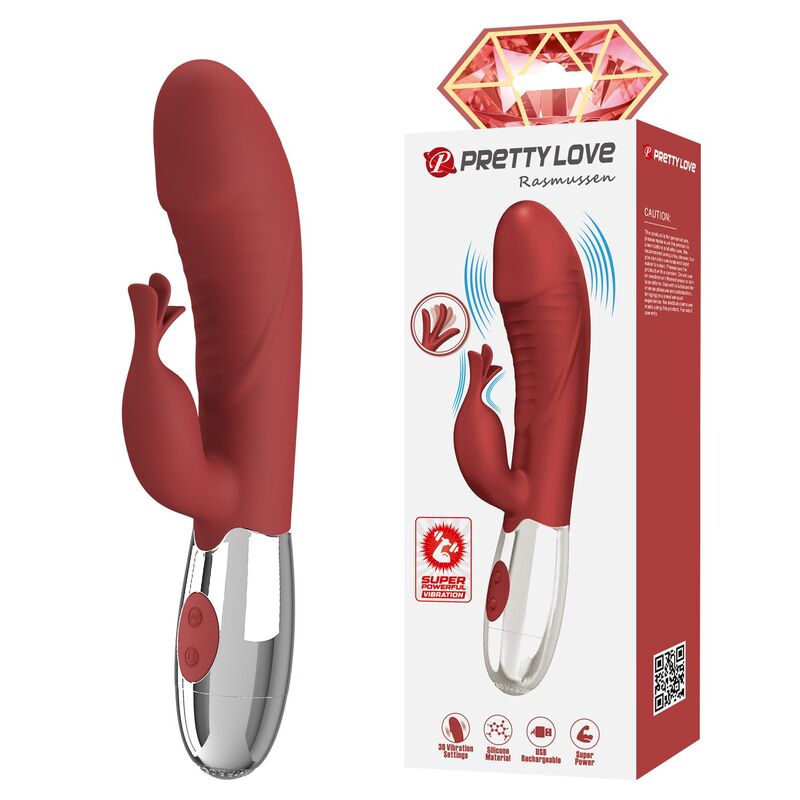 Vibrador rabbit Pretty Love Rosewood con 30 funciones