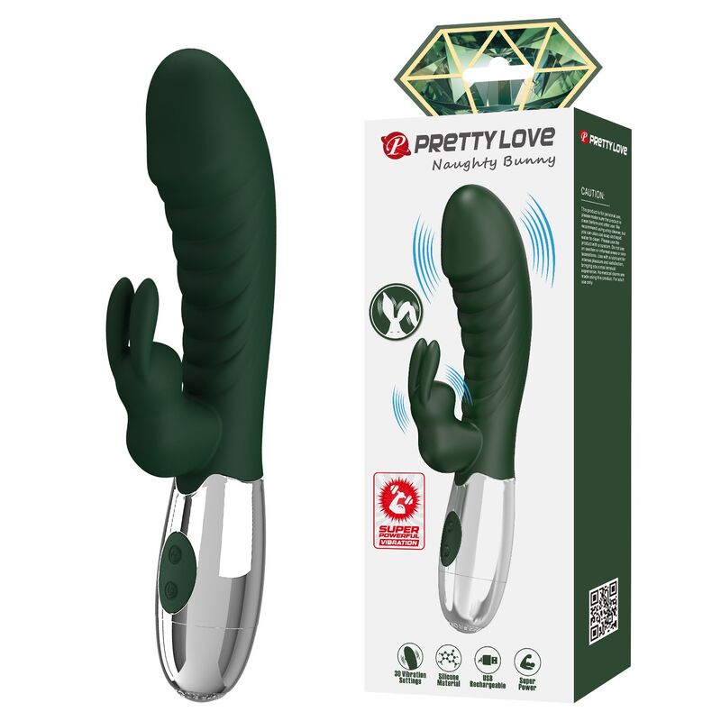 Vibrador rabbit Pretty Love Naughty Bunny, verde