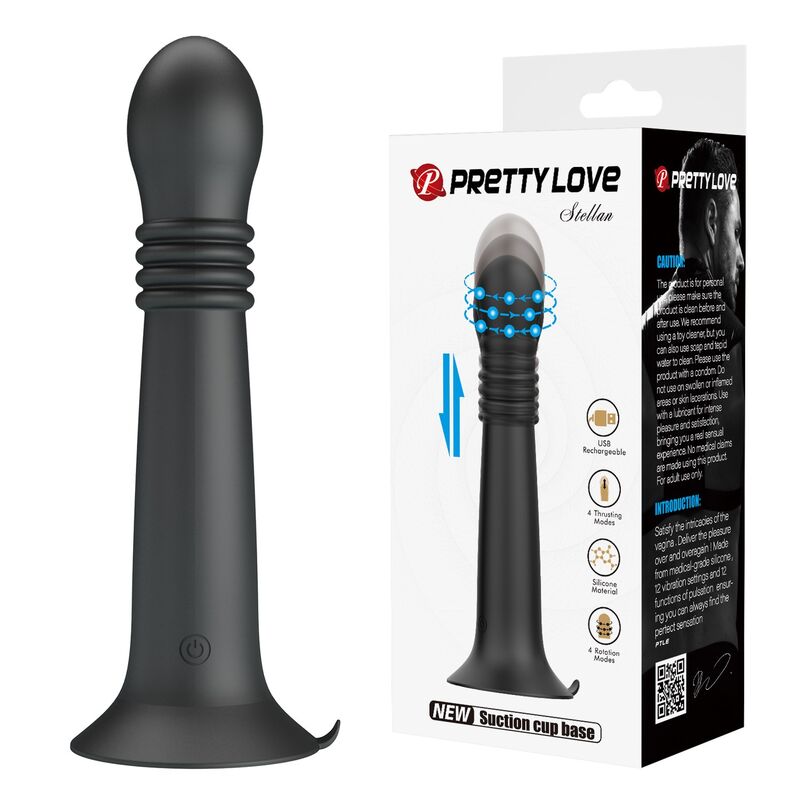 Vibrador Pretty Love Stella con movimiento giratorio y de empuje