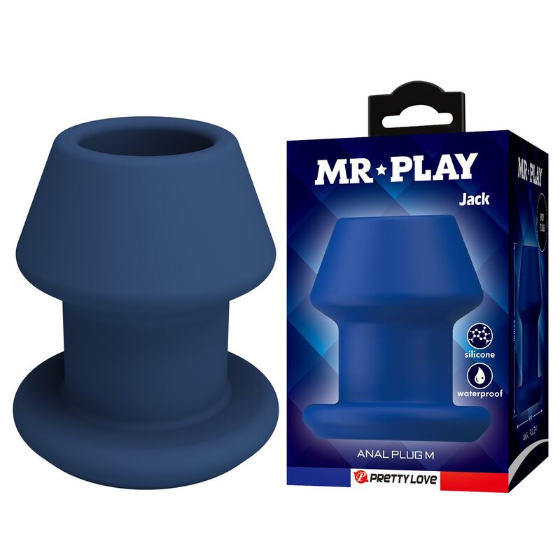 Plug anal MR PLAY JACK de silicona, azul, talla M