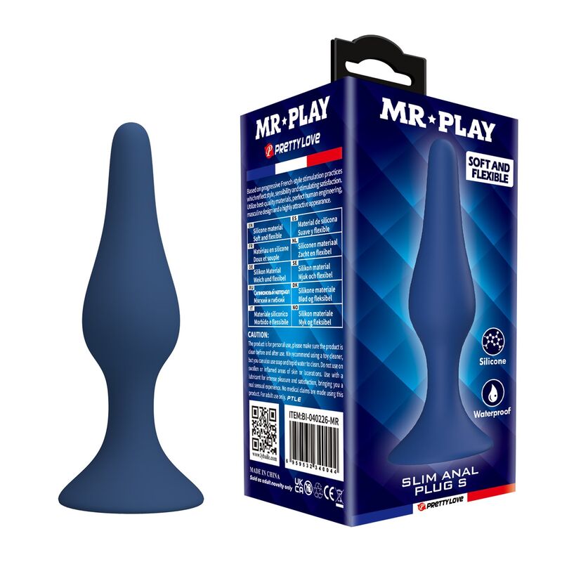Plug anal MR PLAY Slim de silicona, talla S