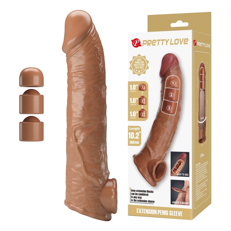 Funda para pene ajustable Pretty Love de 26 cm con ventosa