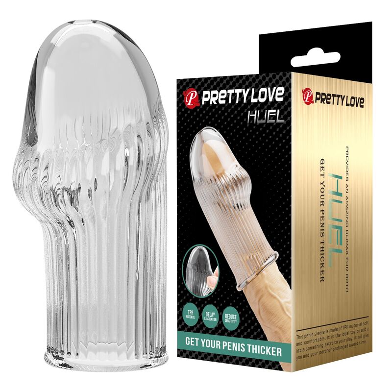 Funda para pene Pretty Love Huel de TPE transparente