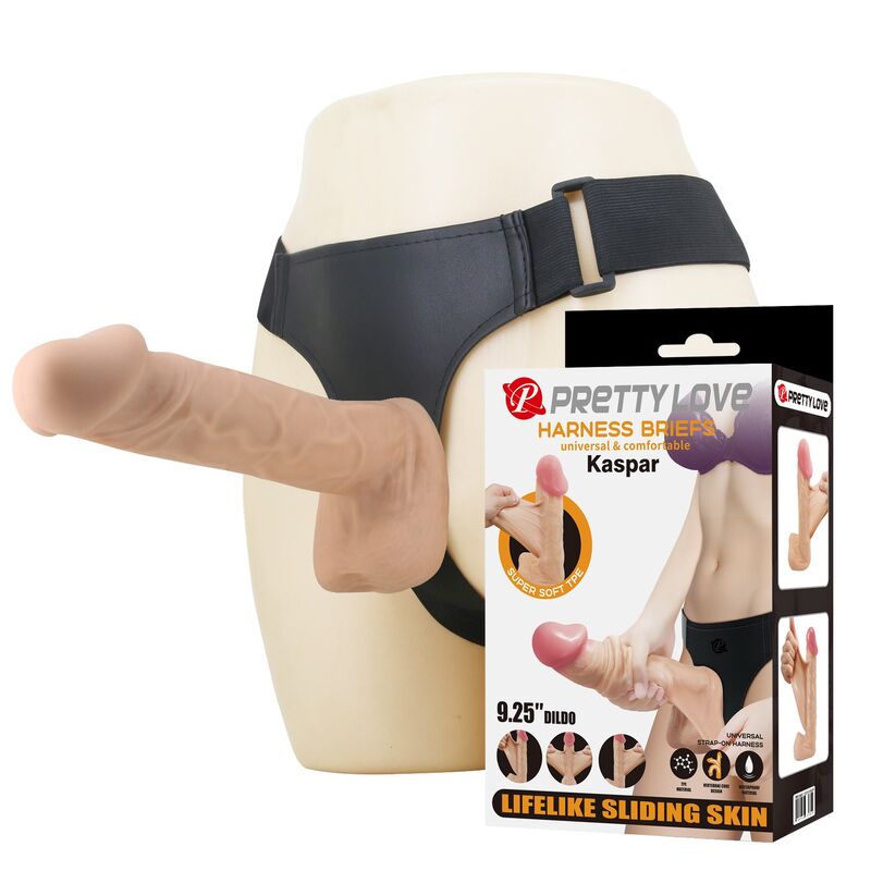 PRETTY LOVE Kaspar set de arnés y dildo con núcleo flexible, 21 cm
