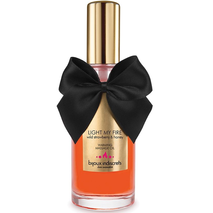 Aceite de masaje Bijoux Indiscrets con efecto calor y aroma a fresa silvestre